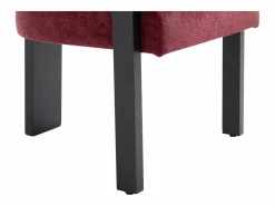 PASCAL MORABITO Colección Rouge Passion|Conjunto de 2 sillas con reposabrazos en tela texturizada y madera de hevea negra - Burdeos - LIVELIA de