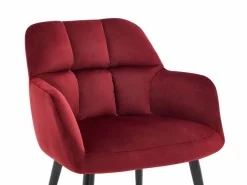 PASCAL MORABITO Colección Rouge Passion|Conjunto de 2 sillas con reposabrazos - Terciopelo y metal - Burdeos - PEGA de