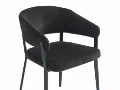 Vente-unique Sillas Y Lotes De Sillas|Conjunto de 2 sillas con reposabrazos de tela y metal - - AVRELA