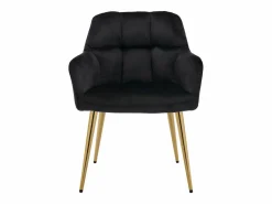 Vente-unique Conjunto de 2 sillas con reposabrazos de terciopelo y metal dorado - - PEGA Negro New