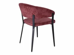 Vente-unique Conjunto de 2 sillas con reposabrazos en tela texturizada y metal negro - Burdeos - AVRELA Granate Online