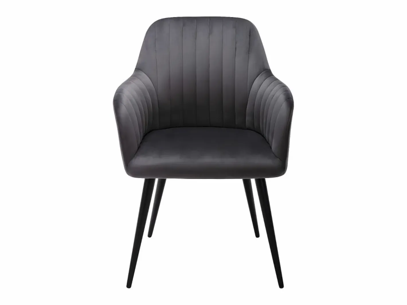 Conjunto de 2 sillas Con reposabrazos - Terciopelo y metal negro - Gris - ELEANA^Vente-unique Clearance
