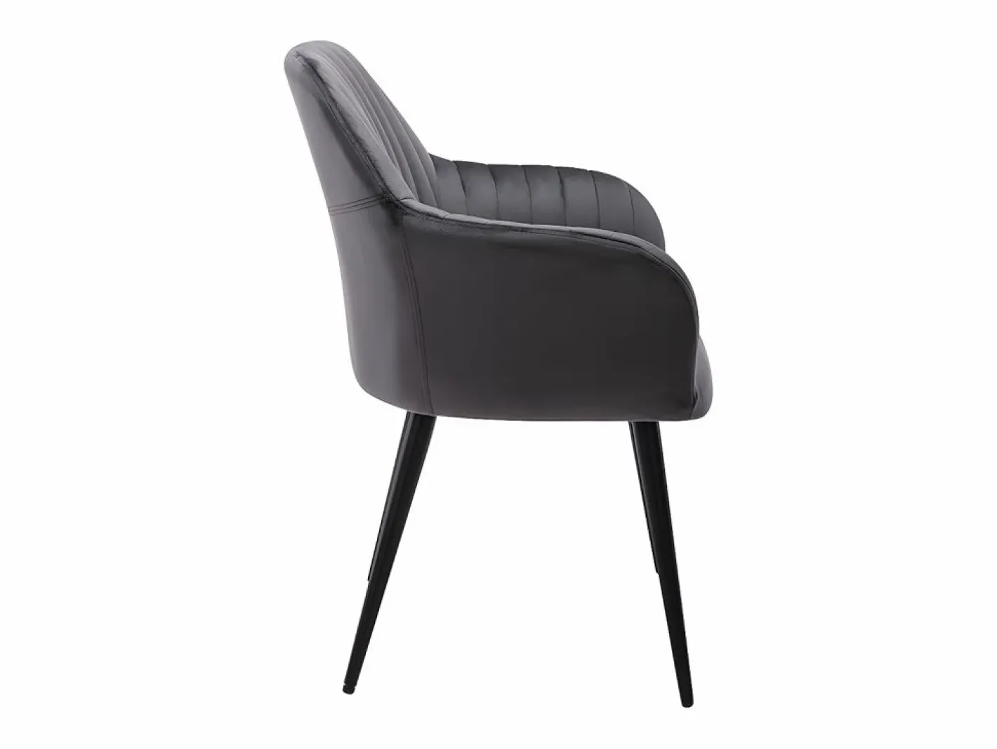 Conjunto de 2 sillas Con reposabrazos - Terciopelo y metal negro - Gris - ELEANA^Vente-unique Clearance