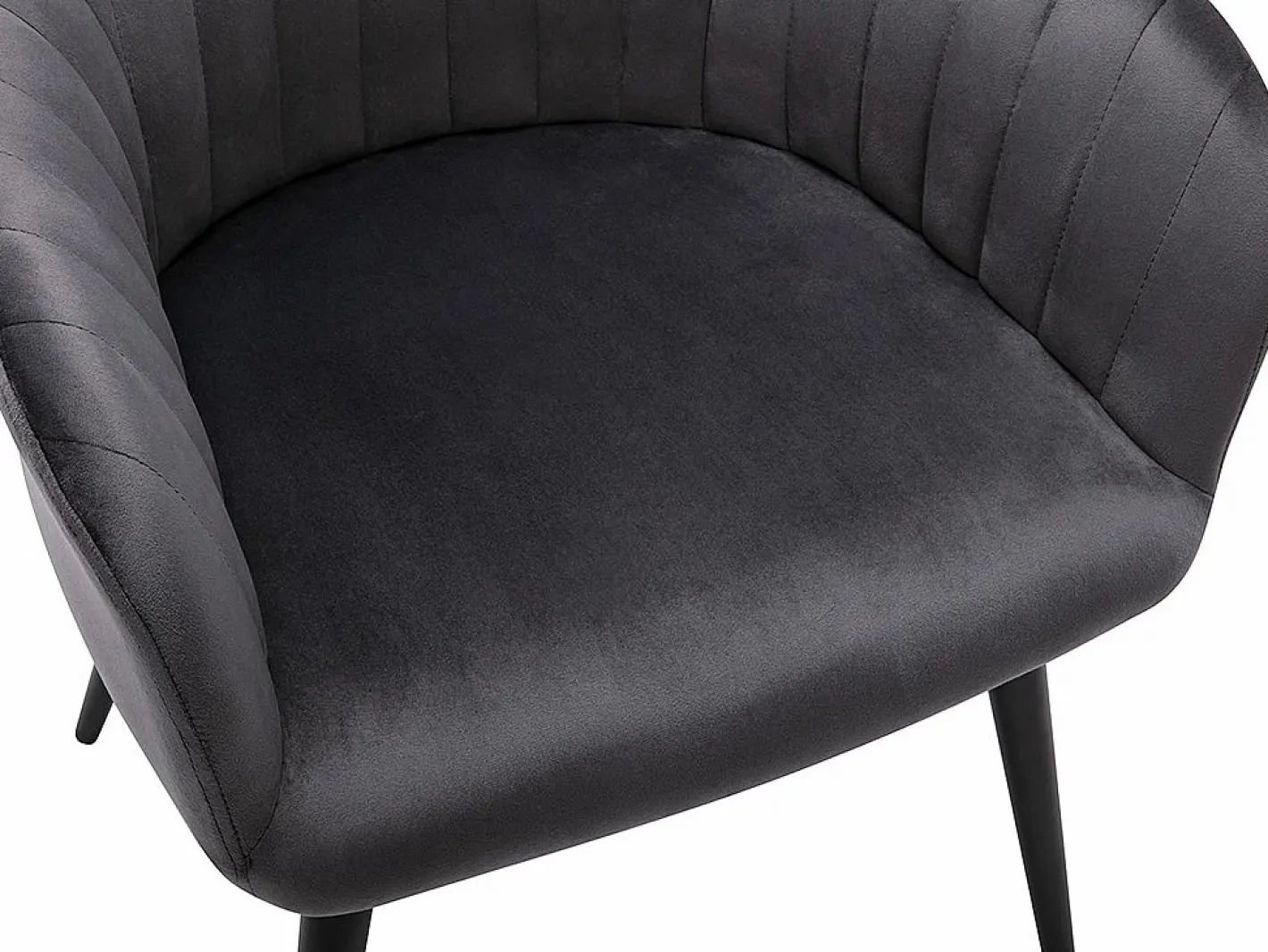 Conjunto de 2 sillas Con reposabrazos - Terciopelo y metal negro - Gris - ELEANA^Vente-unique Clearance