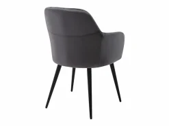 Conjunto de 2 sillas Con reposabrazos - Terciopelo y metal negro - Gris - ELEANA^Vente-unique Clearance