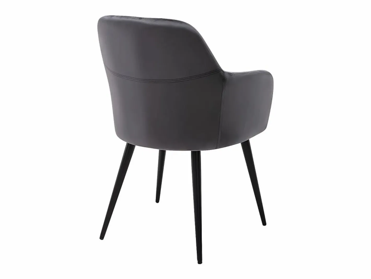 Conjunto de 2 sillas Con reposabrazos - Terciopelo y metal negro - Gris - ELEANA^Vente-unique Clearance