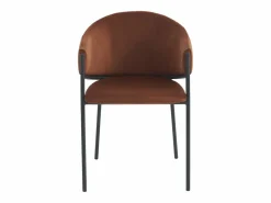 Vente-unique Sillas Y Lotes De Sillas|Conjunto de 2 sillas con reposabrazos de terciopelo y metal negro - - ORDIDA