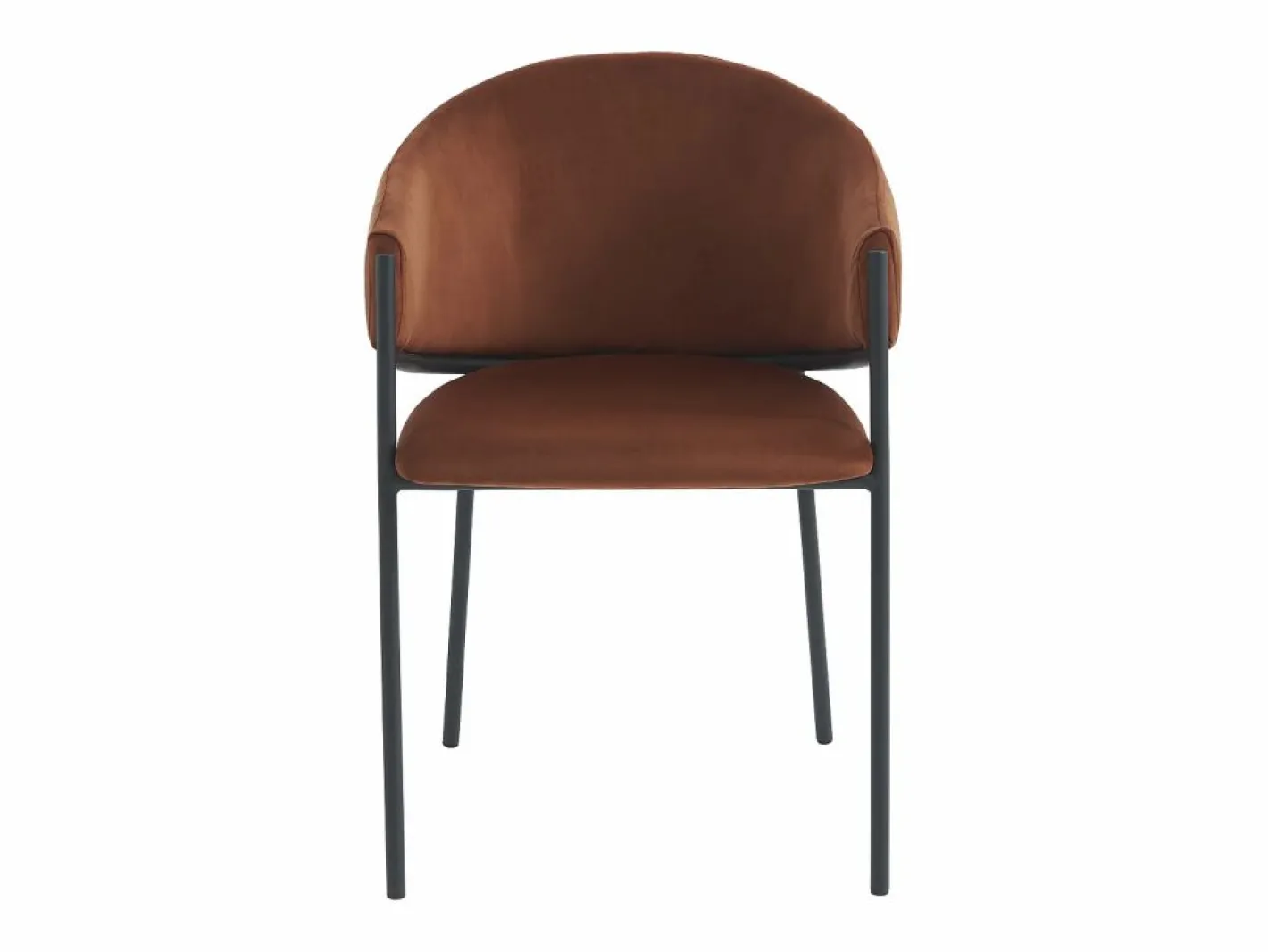 Vente-unique Sillas Y Lotes De Sillas|Conjunto de 2 sillas con reposabrazos de terciopelo y metal negro - - ORDIDA