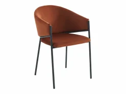 Vente-unique Sillas Y Lotes De Sillas|Conjunto de 2 sillas con reposabrazos de terciopelo y metal negro - - ORDIDA
