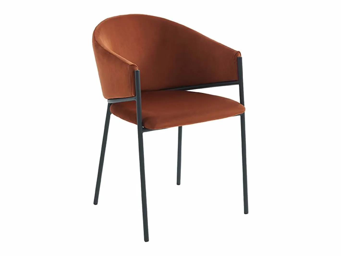 Vente-unique Sillas Y Lotes De Sillas|Conjunto de 2 sillas con reposabrazos de terciopelo y metal negro - - ORDIDA