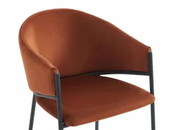 Vente-unique Sillas Y Lotes De Sillas|Conjunto de 2 sillas con reposabrazos de terciopelo y metal negro - - ORDIDA