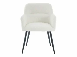 Conjunto de 2 sillas con reposabrazos de tela bouclé y metal negro - - HEKA^Vente-unique Outlet