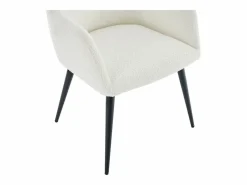 Conjunto de 2 sillas con reposabrazos de tela bouclé y metal negro - - HEKA^Vente-unique Outlet