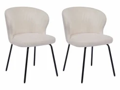 Conjunto de 2 sillas de pana y metal negro - - RELIOZA^Vente-unique Sale