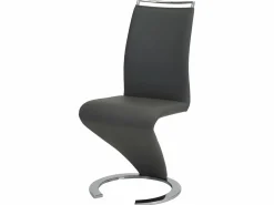 Vente-unique Conjunto de 4 sillas de piel sintética negra TWIZY Negro Clearance