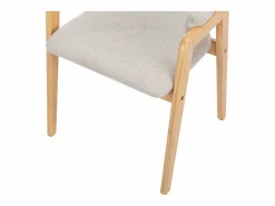 Vente-unique Sillas Y Lotes De Sillas|Conjunto de 2 sillas de tela y madera de caucho - y natural - SOLUNA