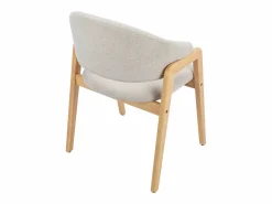 Vente-unique Sillas Y Lotes De Sillas|Conjunto de 2 sillas de tela y madera de caucho - y natural - SOLUNA