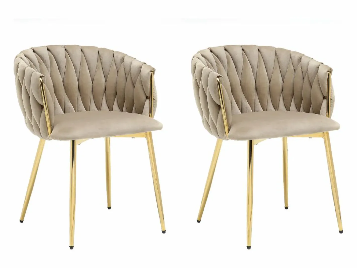 Conjunto de 2 sillas de terciopelo y metal dorado - - ELEGANO^Vente-unique