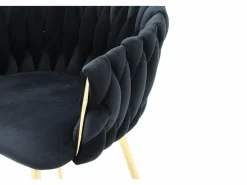 Vente-unique Sillas Y Lotes De Sillas|Conjunto de 2 sillas de terciopelo y metal dorado - - ELEGANO