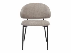 Conjunto de 4 sillas en tejido texturizado y metal negro - Taupe - VOSINIA^Vente-unique Best