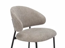 Conjunto de 4 sillas en tejido texturizado y metal negro - Taupe - VOSINIA^Vente-unique Best