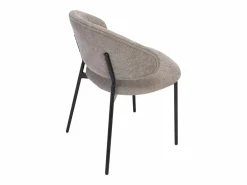 Conjunto de 4 sillas en tejido texturizado y metal negro - Taupe - VOSINIA^Vente-unique Best