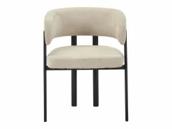 Conjunto de 6 sillas en tela y metal negro - - CIBARO^Vente-unique Outlet