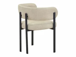 Conjunto de 6 sillas en tela y metal negro - - CIBARO^Vente-unique Outlet