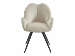 Conjunto de 6 sillas giratorias con reposabrazos en tela y metal negro - - GULSUN^Maison Céphy Clearance