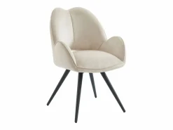 Conjunto de 6 sillas giratorias con reposabrazos en tela y metal negro - - GULSUN^Maison Céphy Clearance