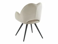 Conjunto de 6 sillas giratorias con reposabrazos en tela y metal negro - - GULSUN^Maison Céphy Clearance