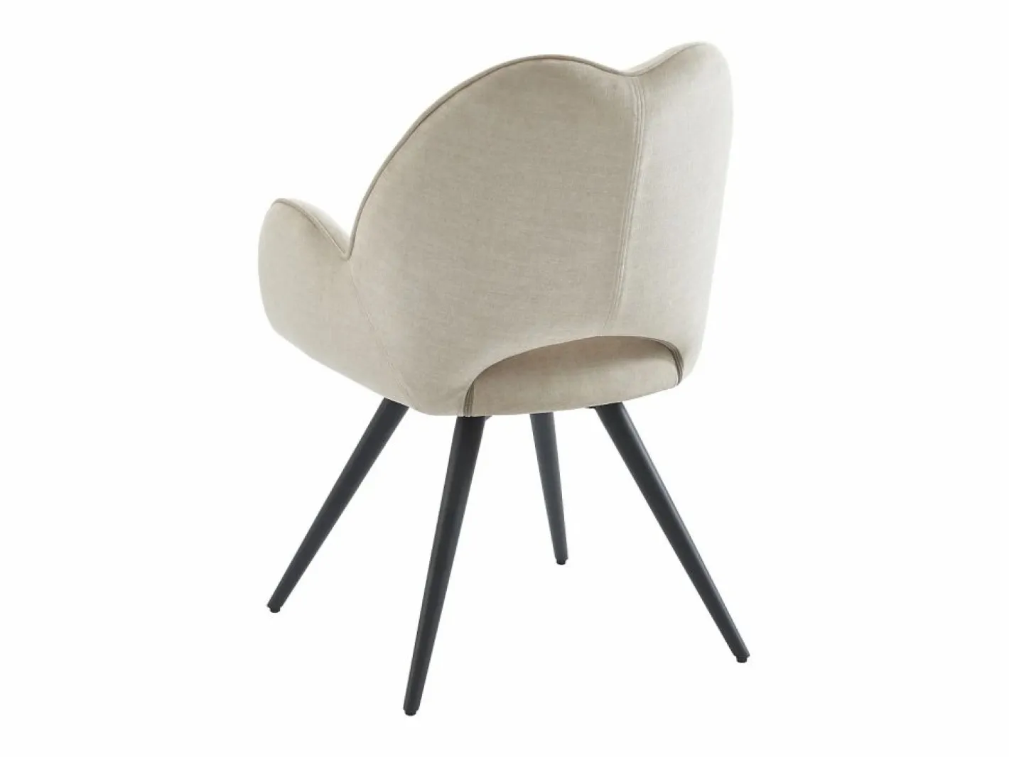 Conjunto de 6 sillas giratorias con reposabrazos en tela y metal negro - - GULSUN^Maison Céphy Clearance