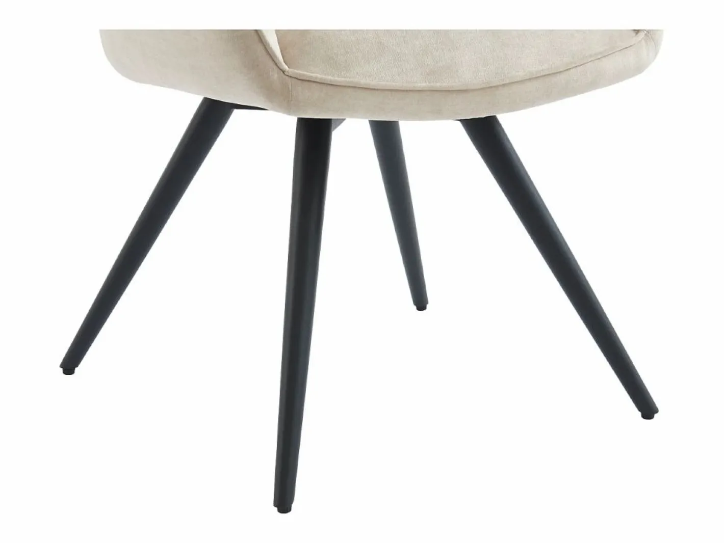Conjunto de 6 sillas giratorias con reposabrazos en tela y metal negro - - GULSUN^Maison Céphy Clearance