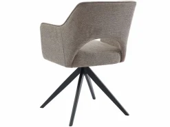 Vente-unique Sillas Y Lotes De Sillas|Conjunto de 6 sillas pivotantes Con reposabrazos de tela y metal - Gris - KONYA