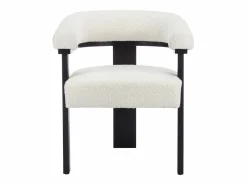 Conjunto de 2 sillas reposabrazos en tela bouclé y madera de Haya - Blanco y negro - LIVELIA^Vente-unique Clearance