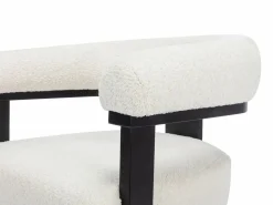 Conjunto de 2 sillas reposabrazos en tela bouclé y madera de Haya - Blanco y negro - LIVELIA^Vente-unique Clearance