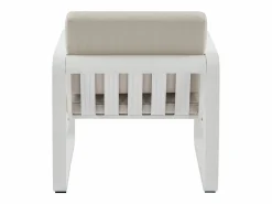 MYLIA Salones De Jardín|Conjunto de 2 sillones de jardín de aluminio - con cojines beige - LOMIA de