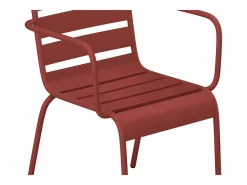 MYLIA Conjunto de 2 sillones de jardín apilables de metal - - MIRMANDE de Rojo Clearance
