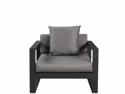 MYLIA Conjunto de 2 sillones de jardín de aluminio - antracita - MOLOKAI Gris antracita Outlet