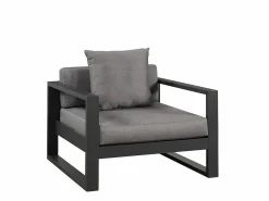 MYLIA Conjunto de 2 sillones de jardín de aluminio - antracita - MOLOKAI Gris antracita Outlet
