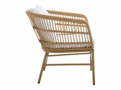 MYLIA Conjunto de 2 sillones de jardín de resina trenzada - Natural claro - LOUSINI de Color natural claro Best