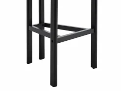 Conjunto de 2 taburetes de bar en tela texturizada y madera de hevea negra - - YELAZ^Vente-unique Outlet