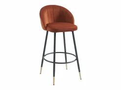 Vente-unique Muebles De Bar|Taburete Alto|Conjunto de 2 taburetes de bar de terciopelo y metal - - ELIRAM