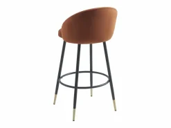Vente-unique Muebles De Bar|Taburete Alto|Conjunto de 2 taburetes de bar de terciopelo y metal - - ELIRAM