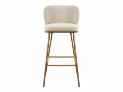 Conjunto de 2 taburetes de bar en tela texturizada y metal con efecto madera - y Natural - SENORASE^Vente-unique Outlet