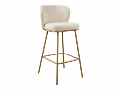 Conjunto de 2 taburetes de bar en tela texturizada y metal con efecto madera - y Natural - SENORASE^Vente-unique Outlet