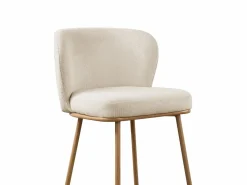 Conjunto de 2 taburetes de bar en tela texturizada y metal con efecto madera - y Natural - SENORASE^Vente-unique Outlet