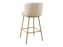 Conjunto de 2 taburetes de bar en tela texturizada y metal con efecto madera - y Natural - SENORASE^Vente-unique Outlet