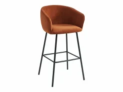Vente-unique Muebles De Bar|Taburete Alto|Conjunto de 2 taburetes de tela y metal negro - - LAZONI by Pascal Morabito