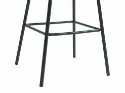 Vente-unique Muebles De Bar|Taburete Alto|Conjunto de 2 taburetes de tela y metal negro - - LAZONI by Pascal Morabito